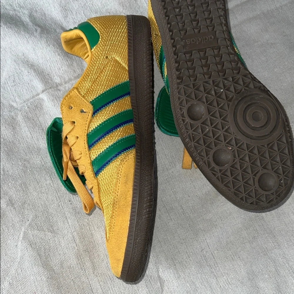 Adidas Samba OG Sneakers Size 9 Yellow Green Excellent Condition